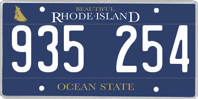 RI license plate 935254
