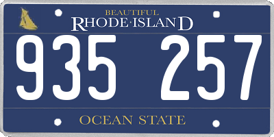 RI license plate 935257