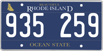 RI license plate 935259