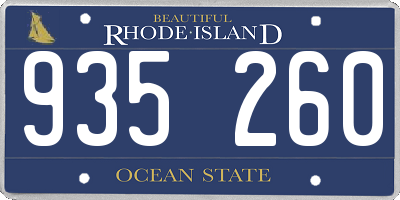 RI license plate 935260
