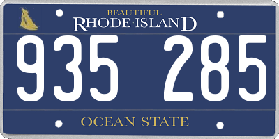 RI license plate 935285