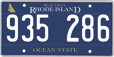 RI license plate 935286