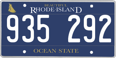 RI license plate 935292