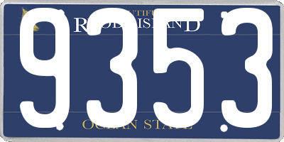RI license plate 9353