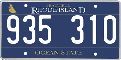 RI license plate 935310