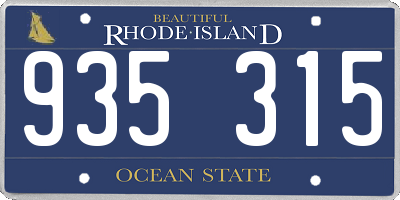 RI license plate 935315