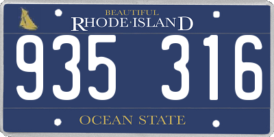 RI license plate 935316