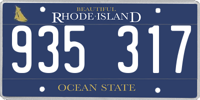 RI license plate 935317