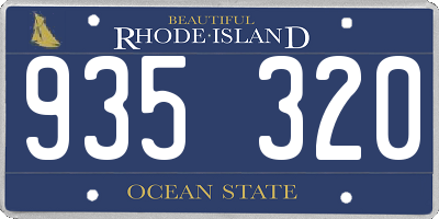 RI license plate 935320