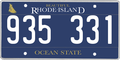 RI license plate 935331