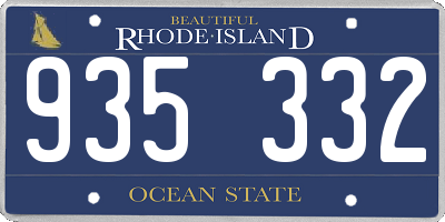 RI license plate 935332