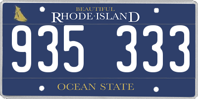 RI license plate 935333