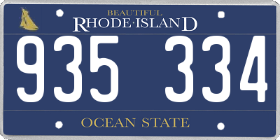 RI license plate 935334