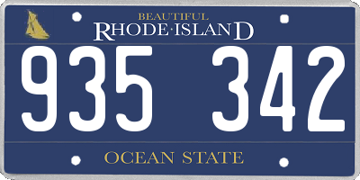 RI license plate 935342