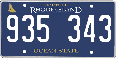 RI license plate 935343