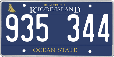 RI license plate 935344