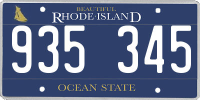 RI license plate 935345