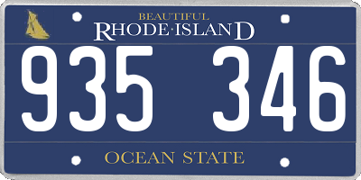 RI license plate 935346