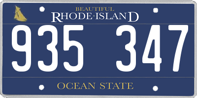 RI license plate 935347
