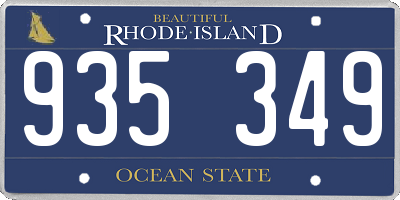 RI license plate 935349