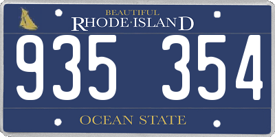 RI license plate 935354