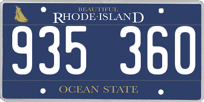 RI license plate 935360
