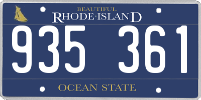 RI license plate 935361