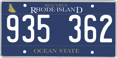 RI license plate 935362