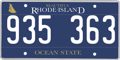 RI license plate 935363
