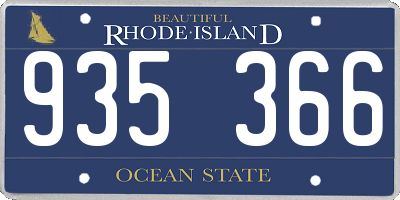 RI license plate 935366