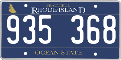 RI license plate 935368