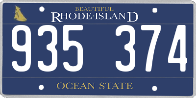 RI license plate 935374