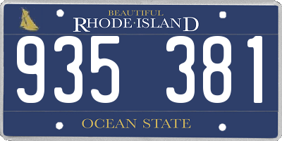 RI license plate 935381