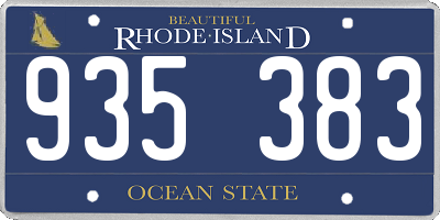 RI license plate 935383