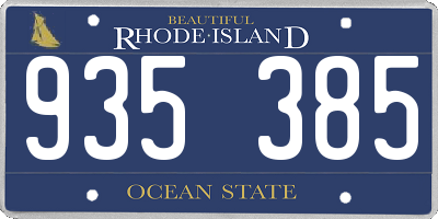 RI license plate 935385