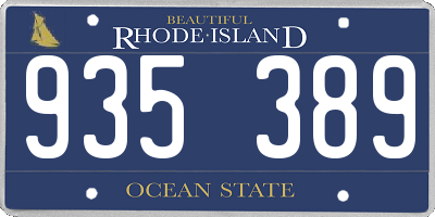 RI license plate 935389