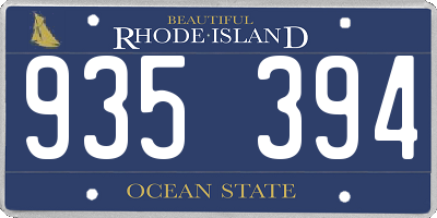 RI license plate 935394