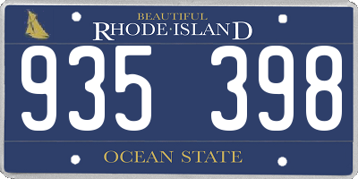 RI license plate 935398