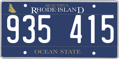 RI license plate 935415
