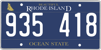 RI license plate 935418