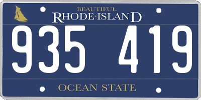 RI license plate 935419