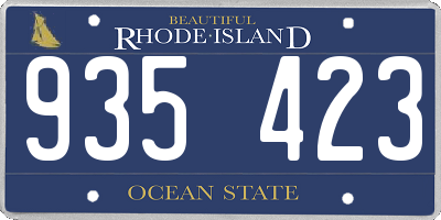 RI license plate 935423