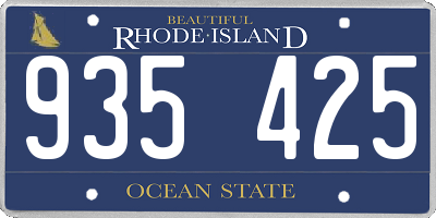 RI license plate 935425