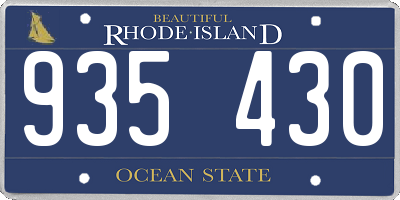 RI license plate 935430