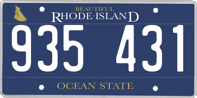 RI license plate 935431