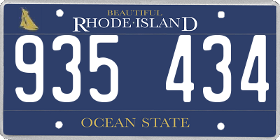 RI license plate 935434