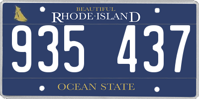 RI license plate 935437