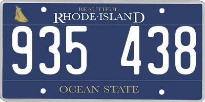RI license plate 935438