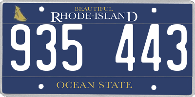 RI license plate 935443