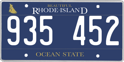 RI license plate 935452
